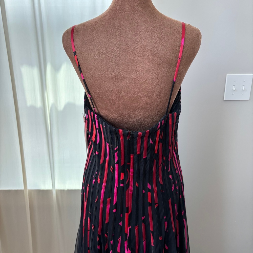 Vintage JS Collections Dress Size 14 NWT Abstract Pleated Mesh Y2K Whimsigoth - Picture 7 of 16